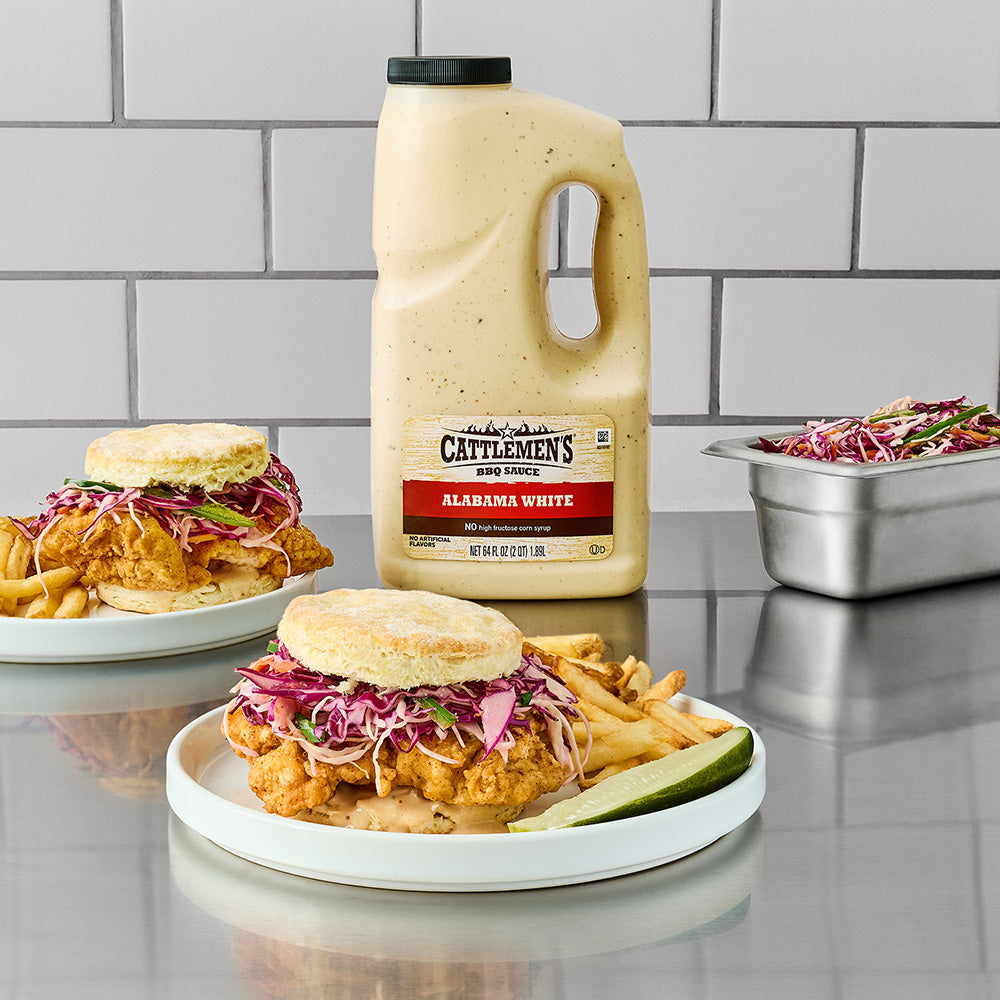 alabama white sauce next to a dish