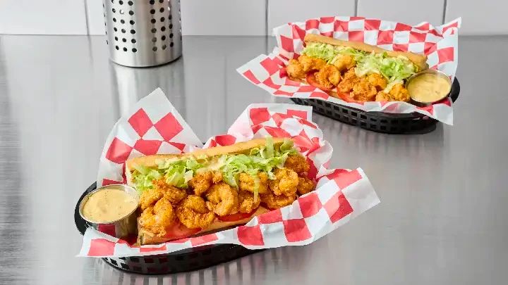Old Bay Malt Vinegar Shrimp Po Boy