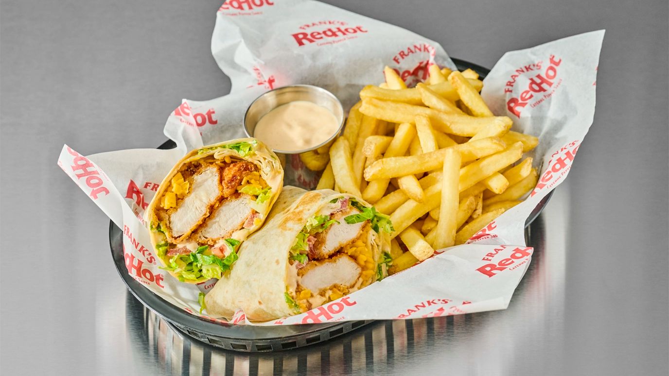 Frank’s Cheesy Buffalo Fried Chicken Wrap