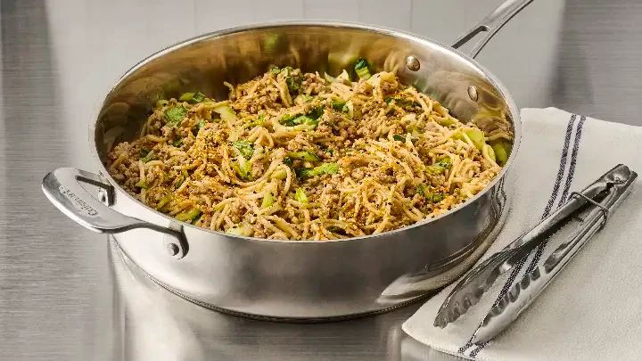 Spicy Furikake Pork Lo Mein Stir-Fry