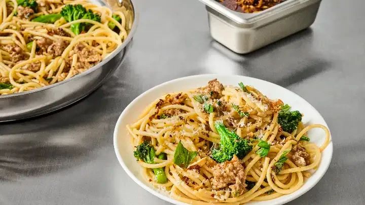 Tuscan Sausage and Broccolini Bucatini